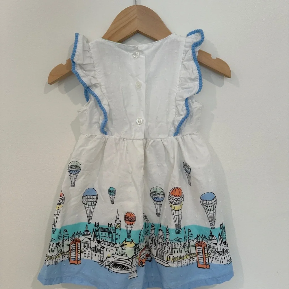 Penelope Mack London Balloon Dress with Blue Accents - Picture 2 of 4